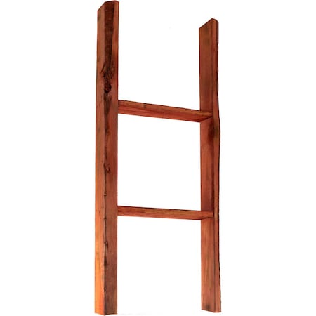 Ekena Millwork 15"W x 36"H x 3 1/2"D Vintage Farmhouse 2 Rung Ladder, Barnwood Decor Collection, Salvage Red DECR015X036X04LDRRD